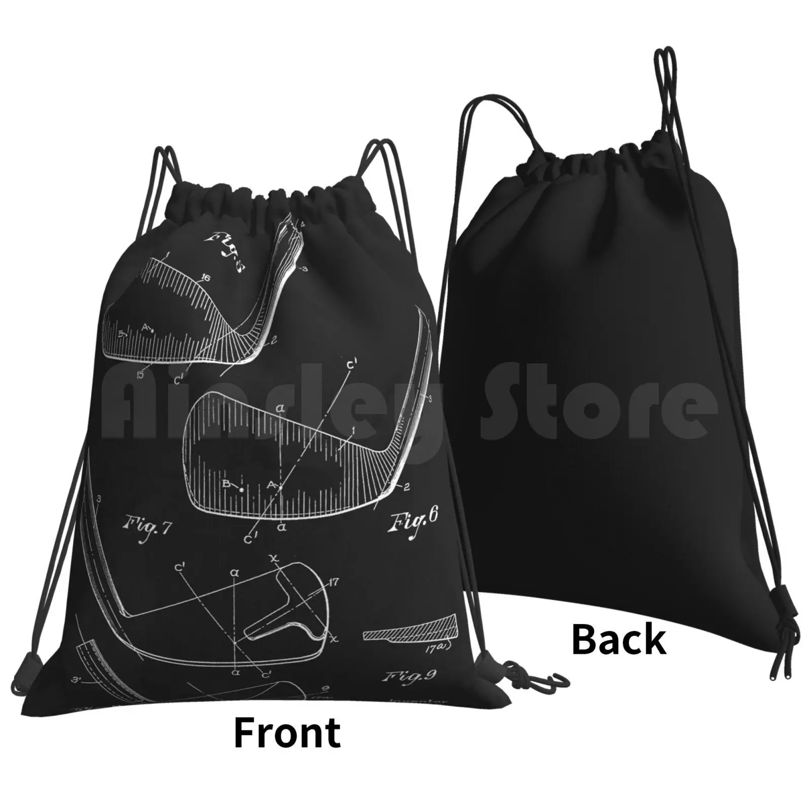 Golf Club Vintage Patent 1930 Backpack Drawstring Bag Riding Climbing Gym Bag Golf Golfer Golfing Club Golf Sports Country