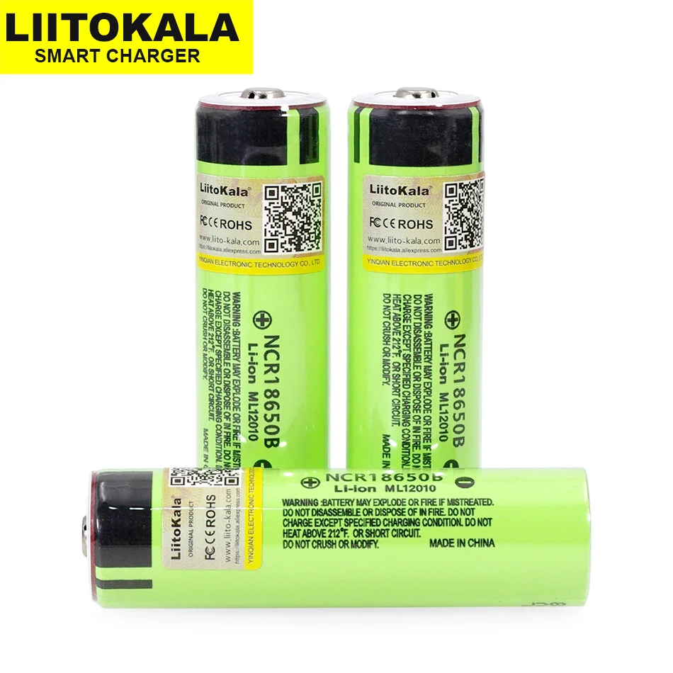 Liitokala  Original NCR18650B 3.7V 3400mah 18650 Rechargeable Lithium Battery Suitable For  Flashlight  (No PCB)