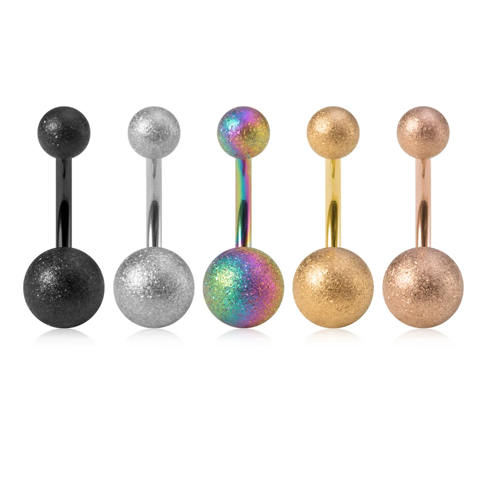 5pcs Candy Colour Acrylic Belly Button Rings, Body Piercing