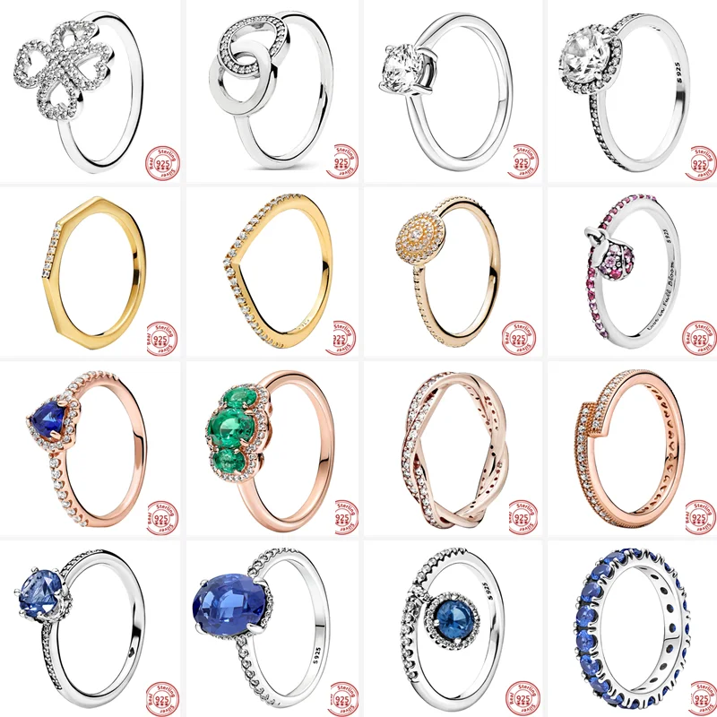 

Женские круглые кольца пантаро из серебра 925 пробы с фианитом