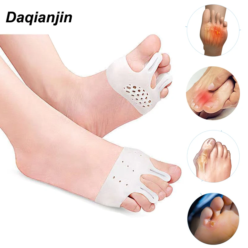 1Pair Silicone Forefoot Pads Toe Separators Non Slip Insoles Relieve Feet Pain Hallux Valgus Pedicure Correction Foot Care Tools