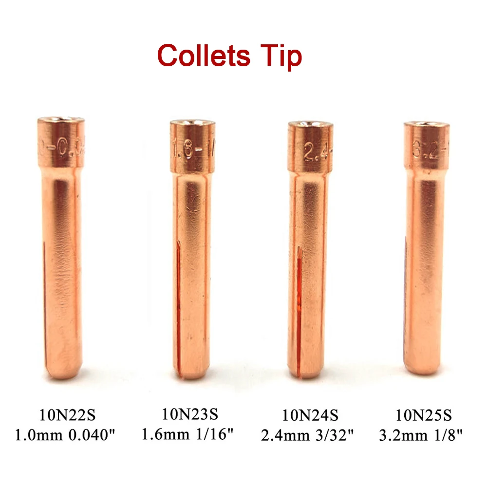 Imagem -03 - Tig Welding Torch Stubby Gás Lens Back Cap Collet Bodies Kit de Peças Sobressalentes Copo de Vidro Acessórios Wp17 Wp18 Wp26 23 Pcs 10