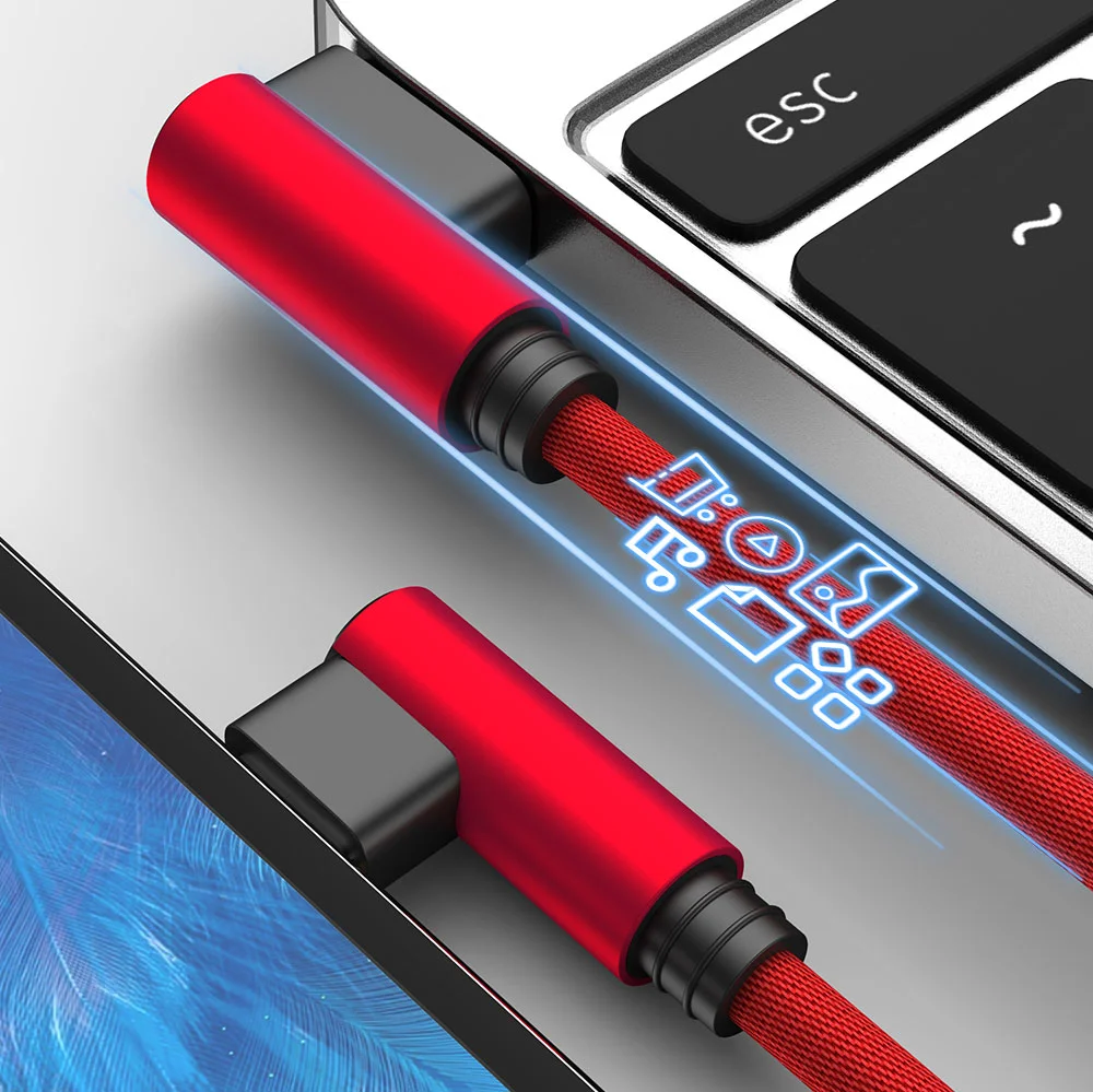 OLAF 90 Degree Elbow Micro Usb Cable For Samsung S7 S6 Huawei Xiaomi Redmi 2M 3M Fast Charging Data Sync USB Cable Charger Cord