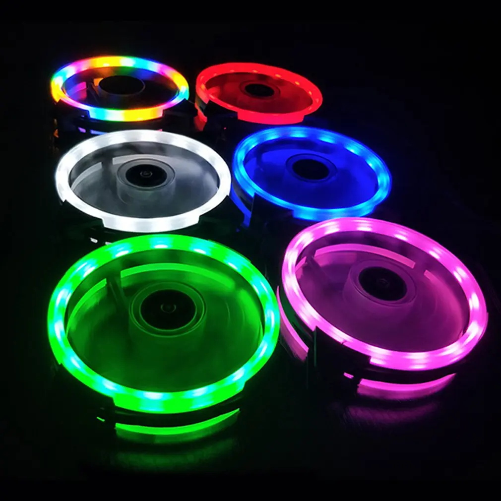 Ventilateur de refroidissement LED Ultra silencieux pour boîtier d'ordinateur, 120mm, 12VDC 3P IDE 4Pin, refroidisseur CPU avec caoutchouc Anti-Vibration