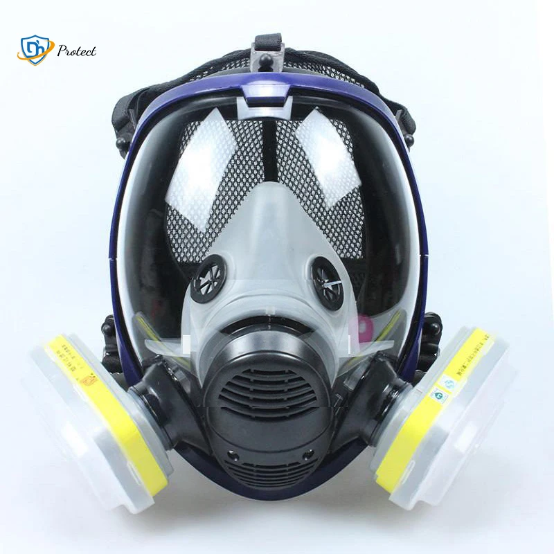 Chemical mask 6800 15/17 in 1 gas mask dust respirator paint insecticide spray silicone full face filter for laboratory welding