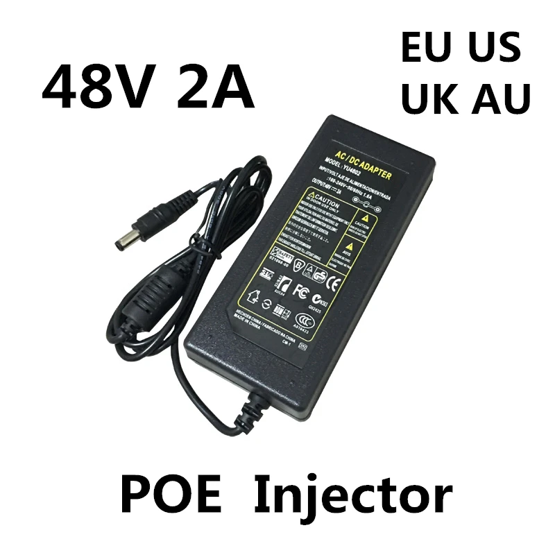 DC 48V 2A 2000MA 96W POE Power Adapter Supply 48 V Volt For CCTV Security Surveillance POE Injector Ethernet IP Camera Phone