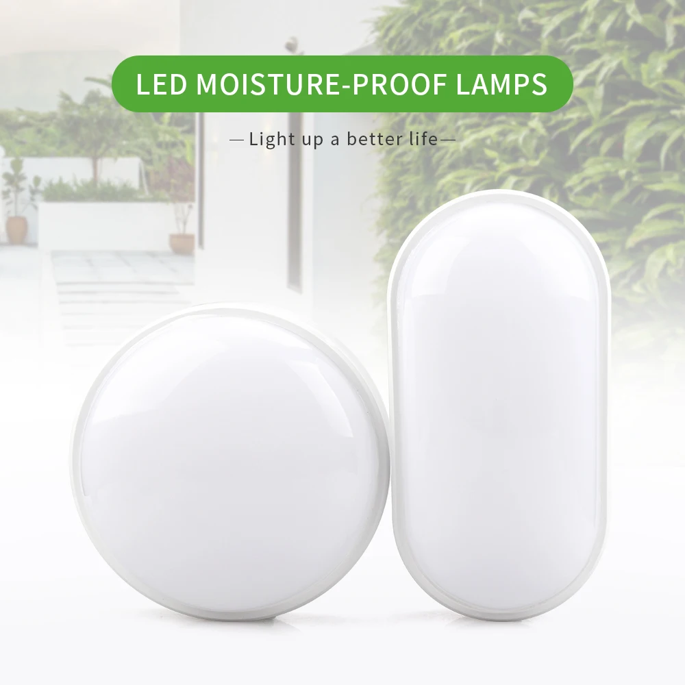 LED Moisture Proof Ceiling Lamp IP65 Waterproof Bathroom Outdoor Garden Yard Lamp 16W 20W Round Oval LED  Wall Lamp Light