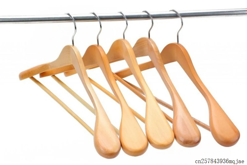 

20Pcs Wooden Coat Hangers Suit Wide Shoulder Cloth Hangers High End Storage Rack for Home Hotel