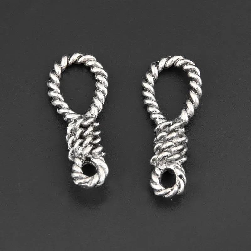 10pcs Silver Color 38x13.5mm Tool Rope Charms Connector Pendant Fit DIY Jewelry Making Handcrafted Accessories