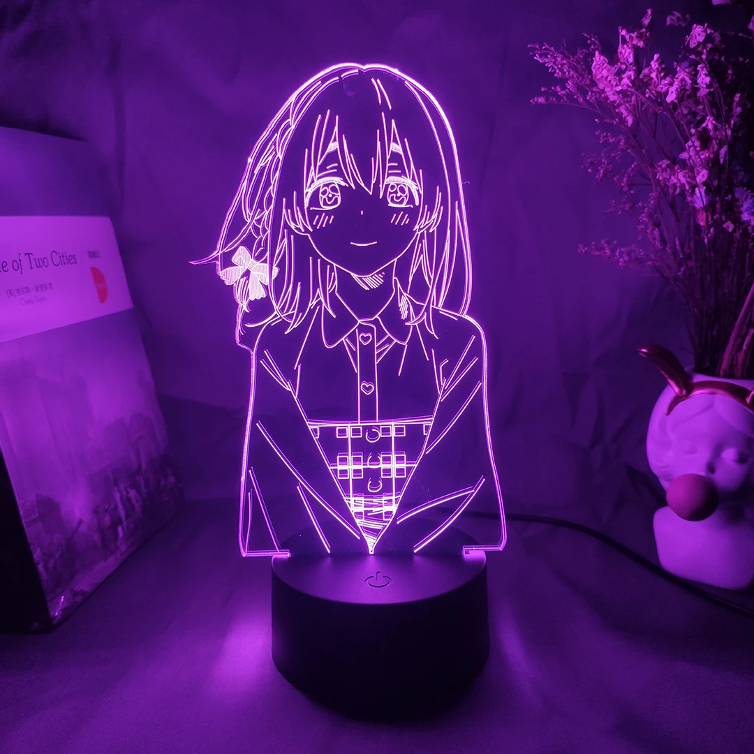 

Rent A Girlfriend Kanojo Okarishimasu 3D Led Lamps Cute Room Decor Mancave Bedroom Decoration Waifu Nightlight Colorful