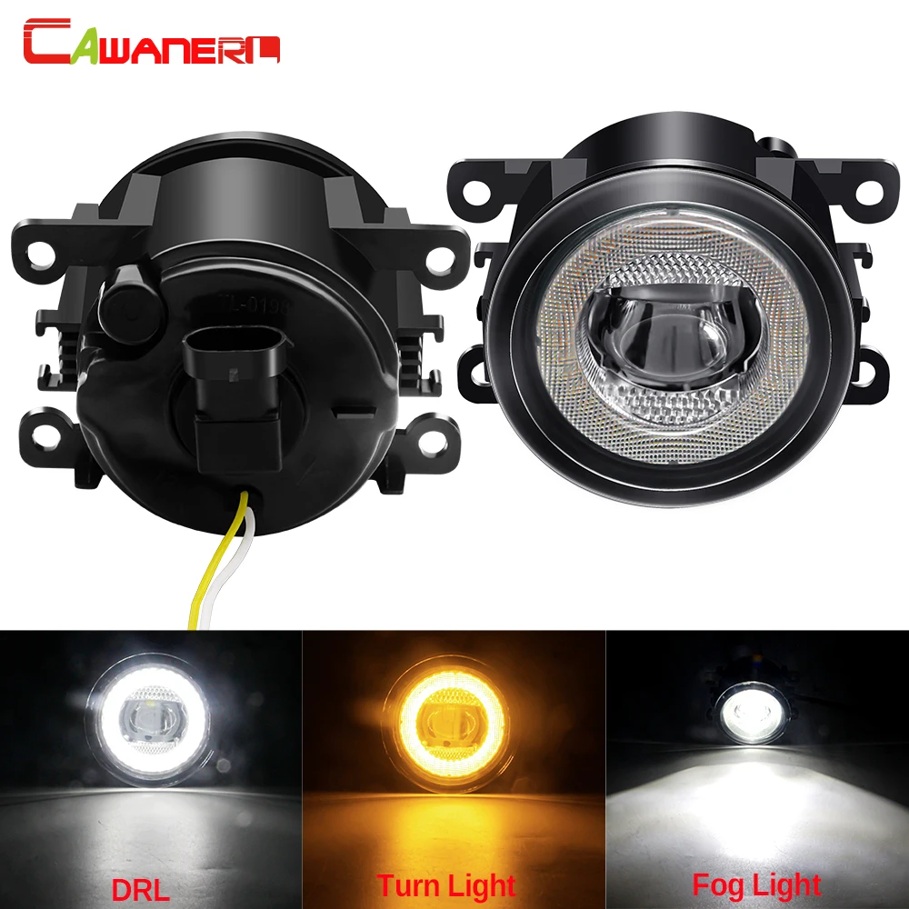 2 X Car Angel Eye Fog Light with DRL Turn Signal Lamp Function 12V For Mitsubishi Pajero L200 Outlander Endeavor RVR Galant Colt