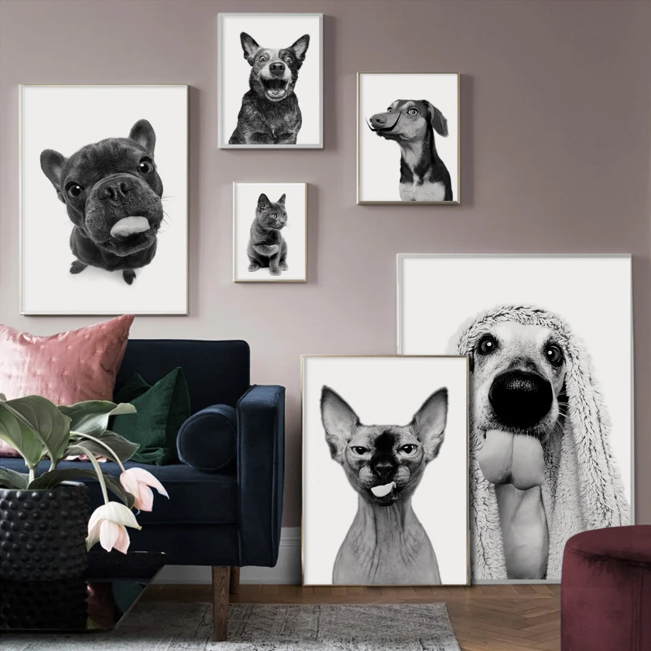 Sphinx Cat French Bulldog Animal Art Canvas Painting Nordic Poster And Print Living Room Home Decor Wall Pictures