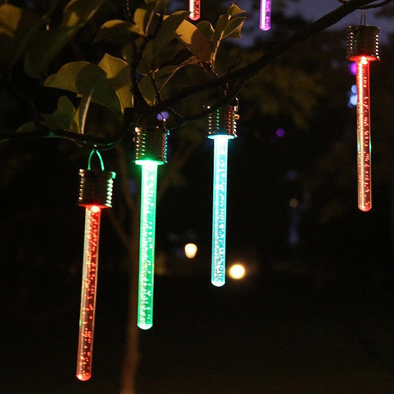 Solar Fluorescent Stick Lights Solar Acrylic Stick Hanging Colorful Tree Solar Light Lamps Christmas Party Tree Decor