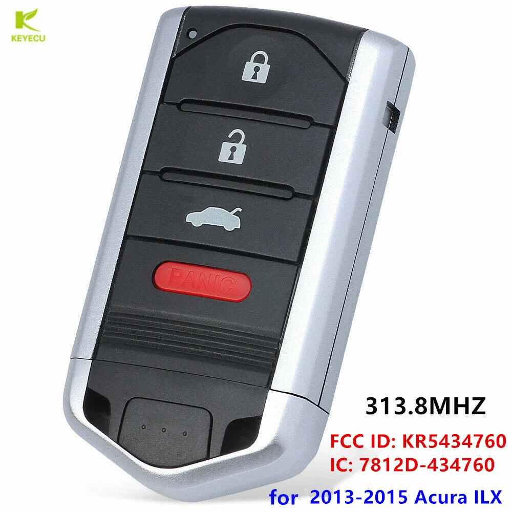 KEYECU Replacement PROXIMITY Smart Remote Key FOB 4Button 313.8MHZ for Acura ILX 2013 2014 2015 FCC ID: KR5434760