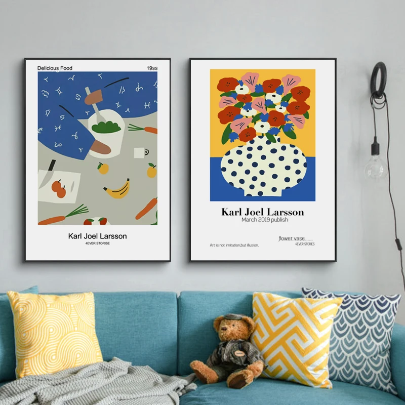 

Painting On The Wall Anstract Nordic Posters and Prints Canvas Wall Art Modern Home Room Decor Picture for Interior Frameless