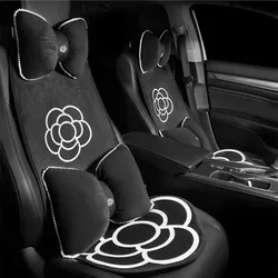 Plush Camellia Fashion Winter Autumn Car Interior Accessories Cute Car Seat Cushion Cover Ladies