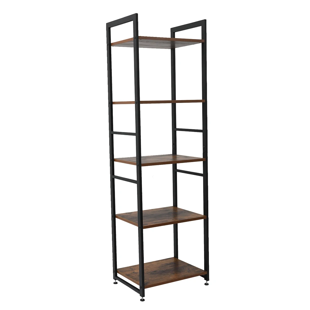 5-Tier Corner Shelf Free Standing Ladder-Type Plant Flower Stand Rack Bathroom Storage Tower Industrial Style Utility Organizer