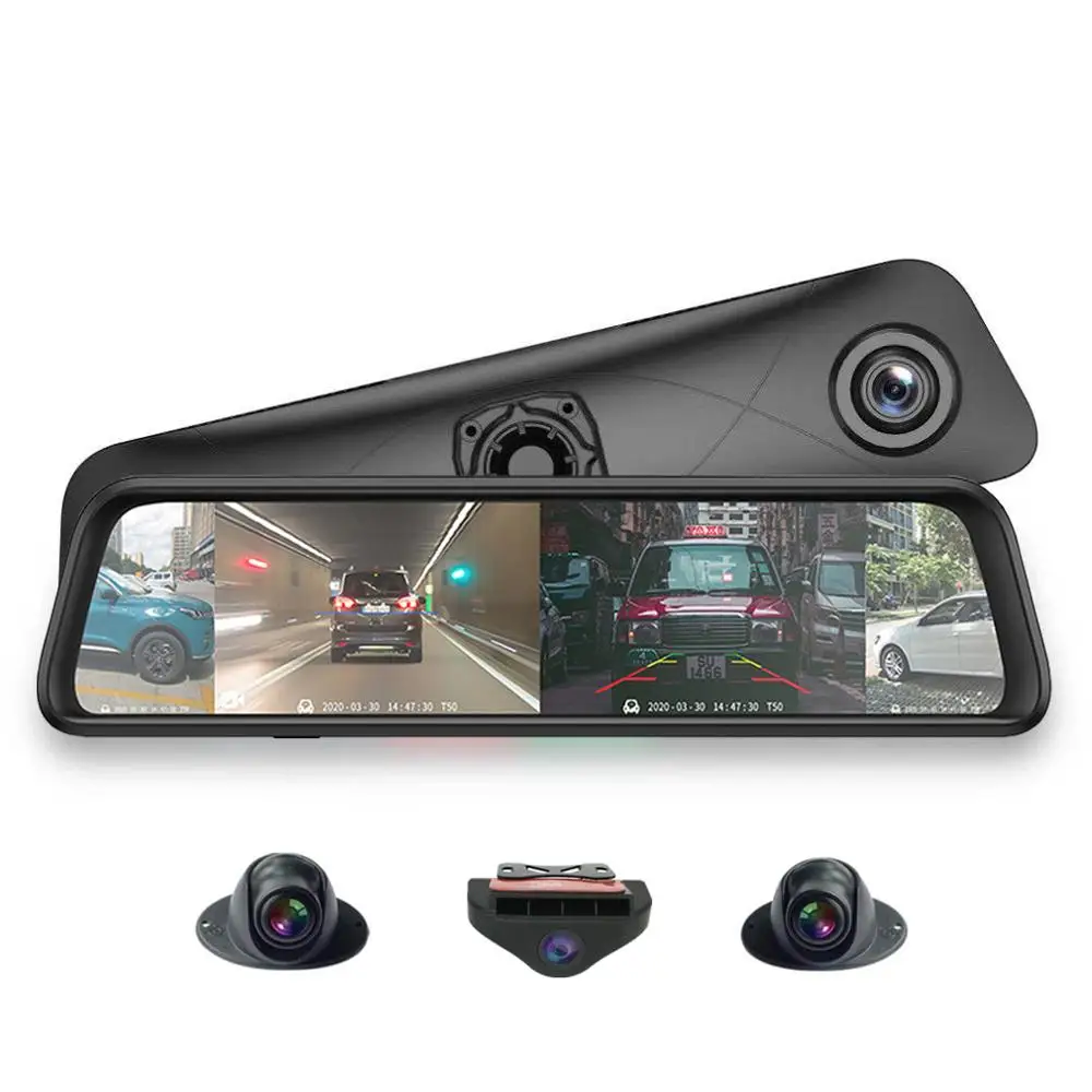 360-Degree Panoramic WIFI Dash Cams 4 Cameras Lens 12