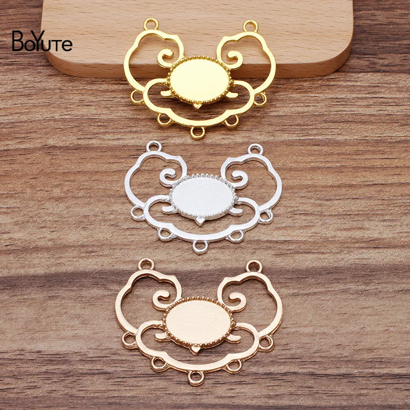 BoYuTe (5 Pieces/Lot) 38*48MM Metal Alloy Longevity Lock with 13*18MM Blank Tray Base DIY Hand Made Jewelry Accessories Parts