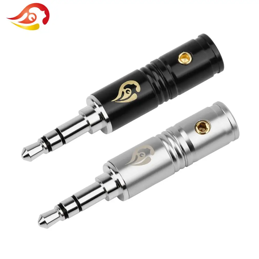 QYFANG 3.5mm Earphone Plug Audio Jack 3 Poles Stereo Headset Metal Gold/Rhodium Plated Soldering 6.0mm Wire Hole Line Connector