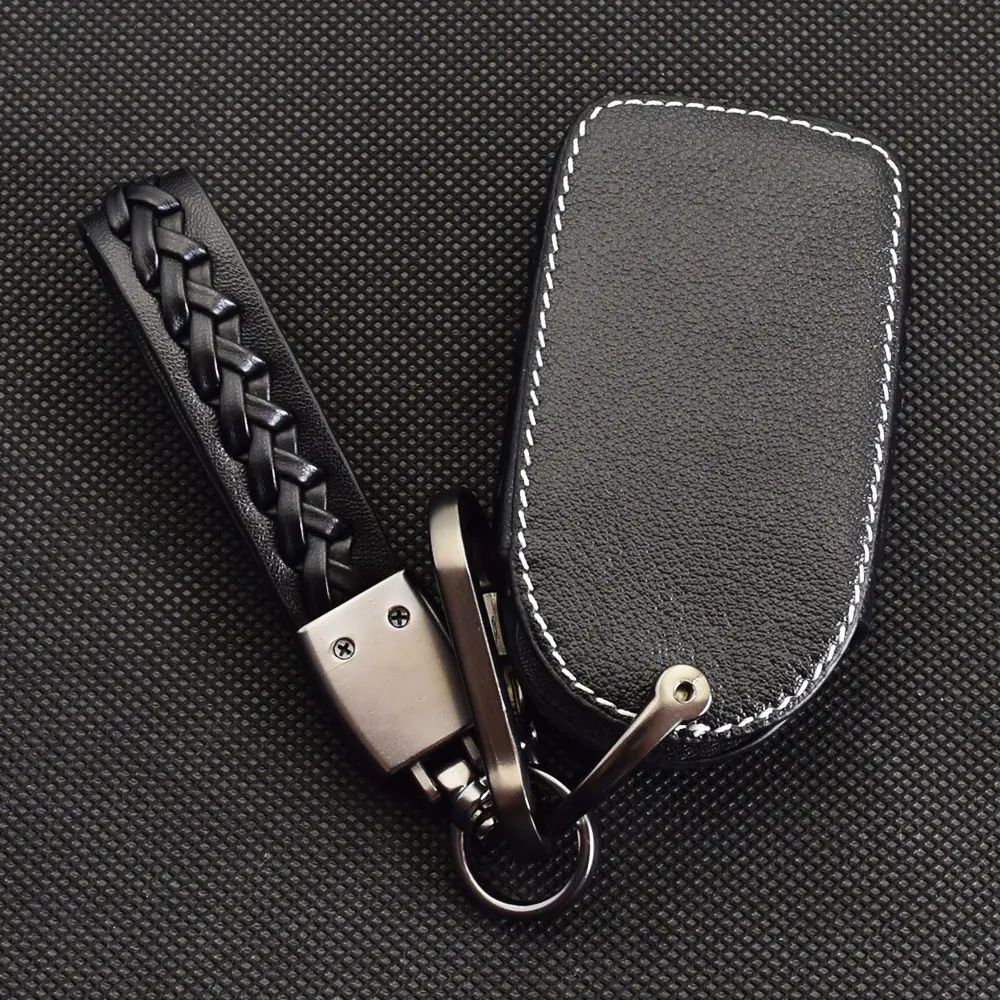 Leather Car Key Cover For Volvo XC40 XC60 XC90 V60 S90 S60 V90 2019 2020 4 Buttons Smart Keyless Remote Control Protector Cases