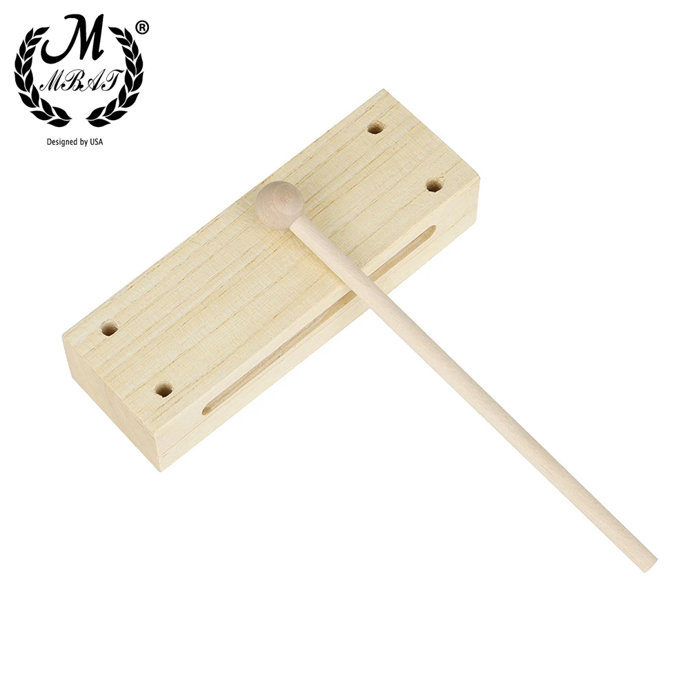 M MBAT High-Quality Orff Instruments Wooden Percussion Instruments Square Two-Tone Clappers Early Childhood Education Gift Toys