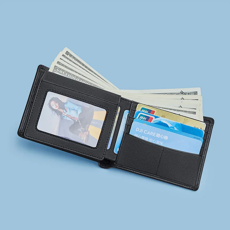 Vannanba Men's Slim Wallet Genuine Leather Mini Purse Casual Design Bifold Wallet Brand Short Slim Wallet