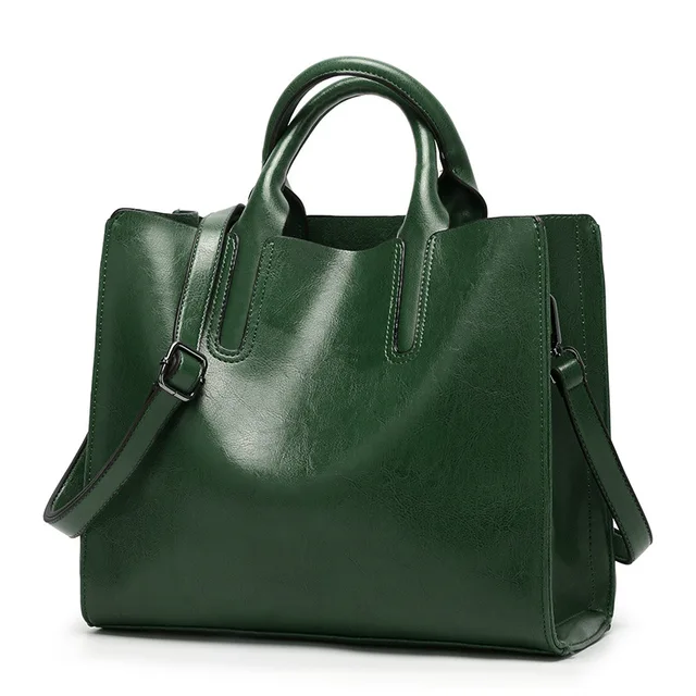 Modne skórzane torebki damskie nowa torba na ramię olejowoskowe skórzane torby kobiece Messenger Crossbody torba Tote Green Bolsos 2023