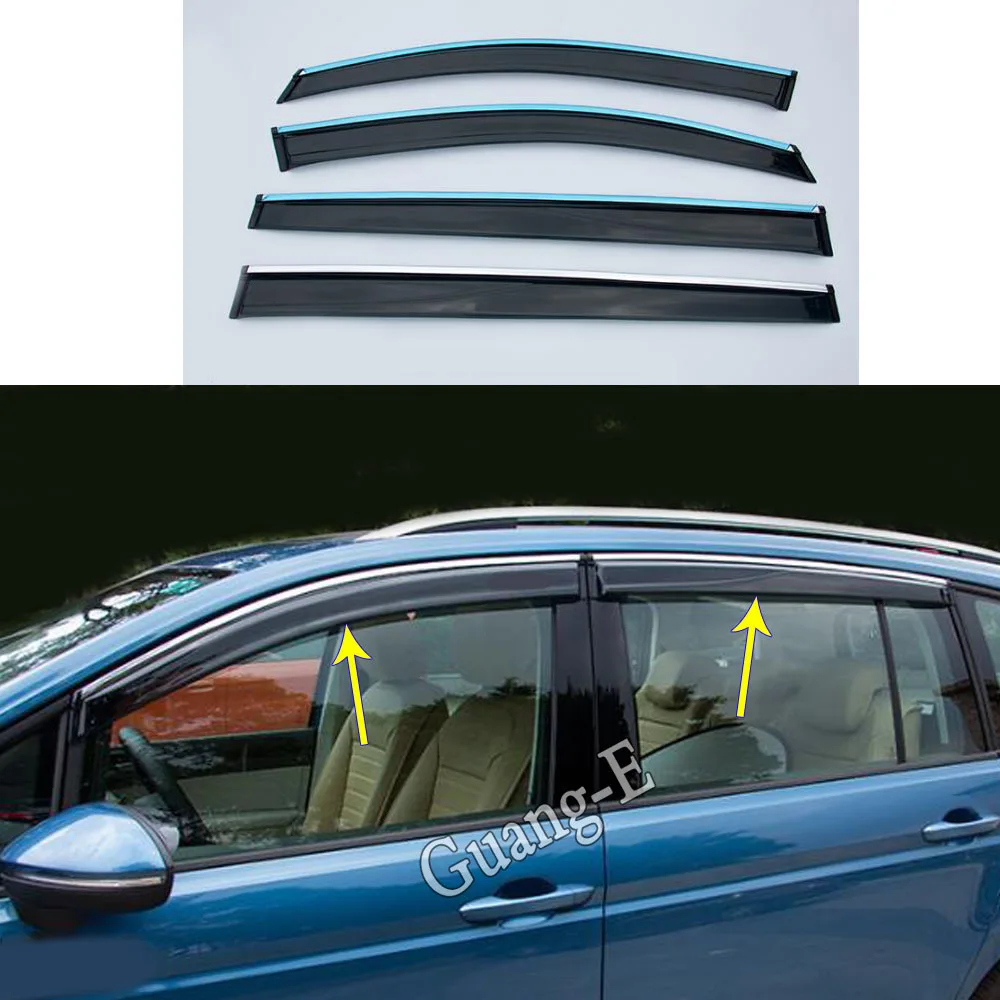 Car Cover Stick Frame Plastic Window Glass Wind Visor Rain/Sun Guard Trim For VW Volkswagen Touran L 2016 2017 2018 2019 2020