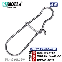 50 unids/caja conector de señuelos fuertes Snap accesorios de pesca de acero inoxidable conector Pin anillo sólido Pike BaitsTtool anzuelo
