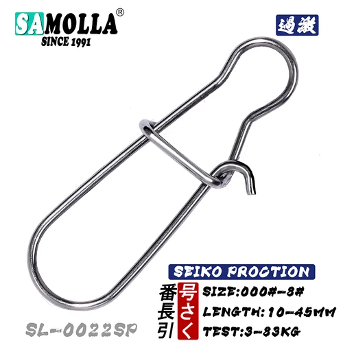 50 unids/caja conector de señuelos fuertes Snap accesorios de pesca de acero inoxidable conector Pin anillo sólido Pike BaitsTtool anzuelo