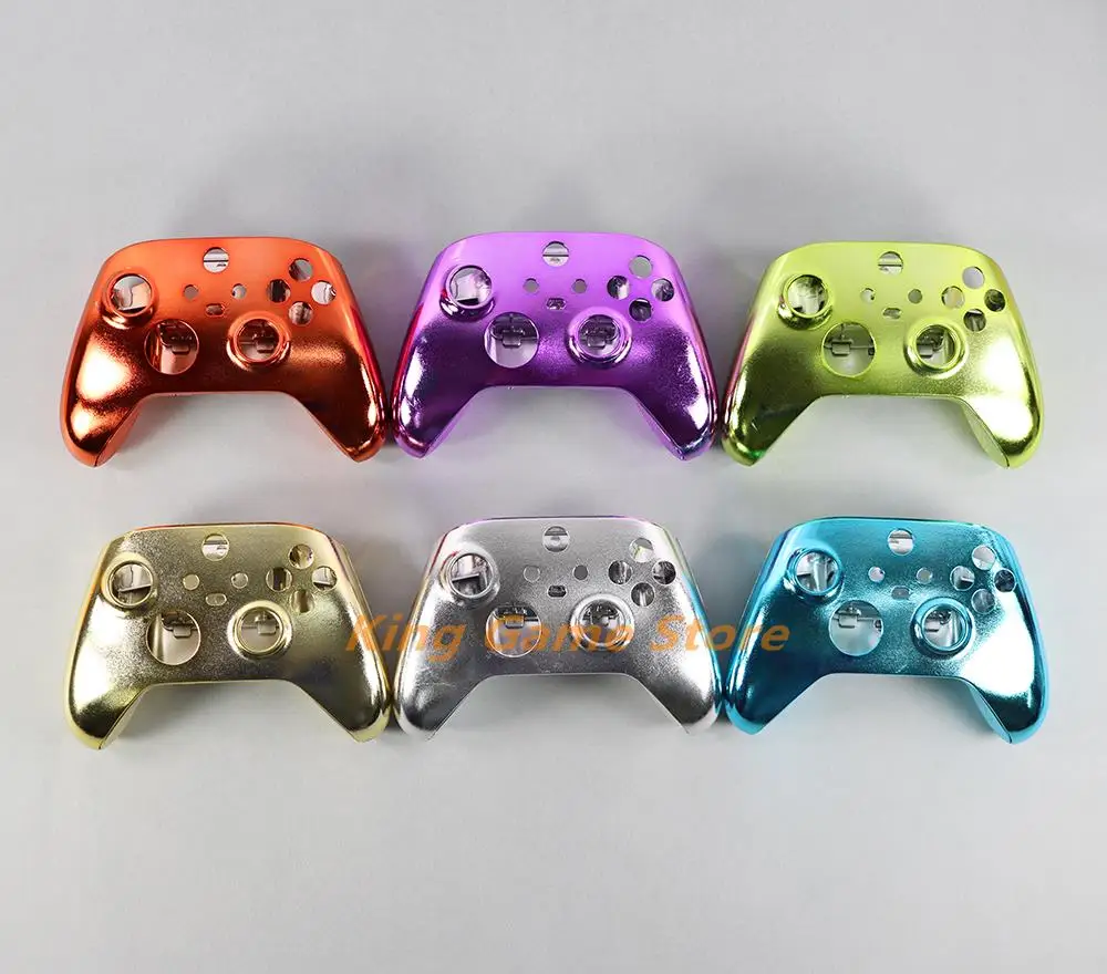 12sets Chrome Shell Front Back Cover Plating Protection Shell Housing Front Back Case for Xbox Series X S Game Controller