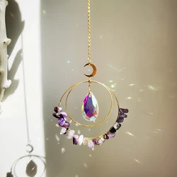 Suncatcher Crystal Rainbow Maker Gold Sun catchers Prisms for Window Garden Decoration Indoor Hanging Crystals Home Decor  Gift