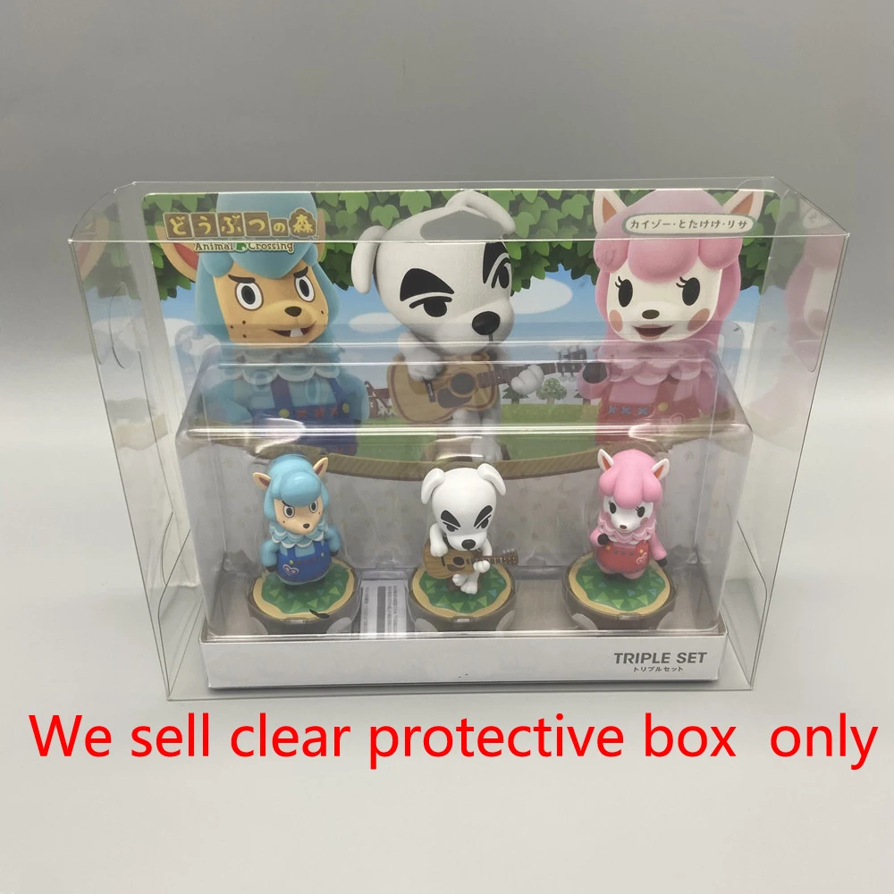 PET protective box For Animal Forest amiibo triple set transparent display box   storage box collection box