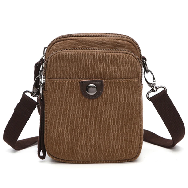 Brand Designer Canvas Bag Mini Messenger Bag Shoulder Bag for Men High Quality Casual Waist Bag Bolso Small Square Bag