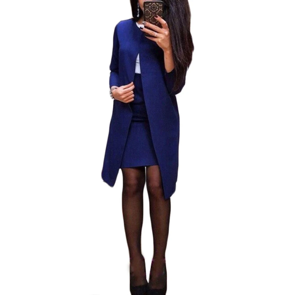 2Pcs Women\'s suit Blazer Jacket Bodycon Mini Skirt Suit Long Suit with skirt Bodycon Mini Skirt Suit Lady Костюмы с юбкой 2021