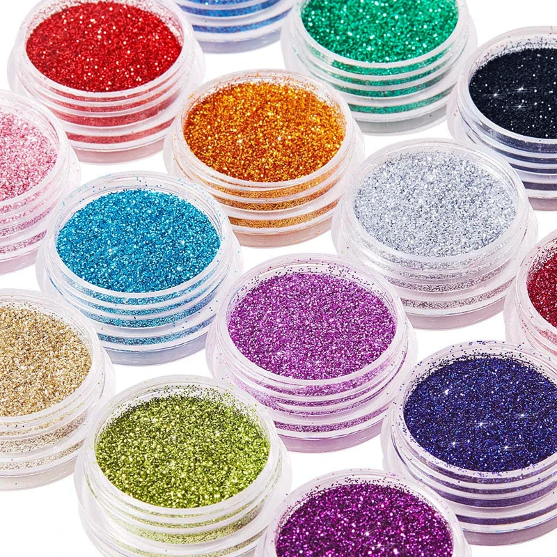 40 Colors Nail Glitter Set, Fine Nail Art Glitter Powder for Body Art, Crafts, Tips Decoration, Festival Makeup