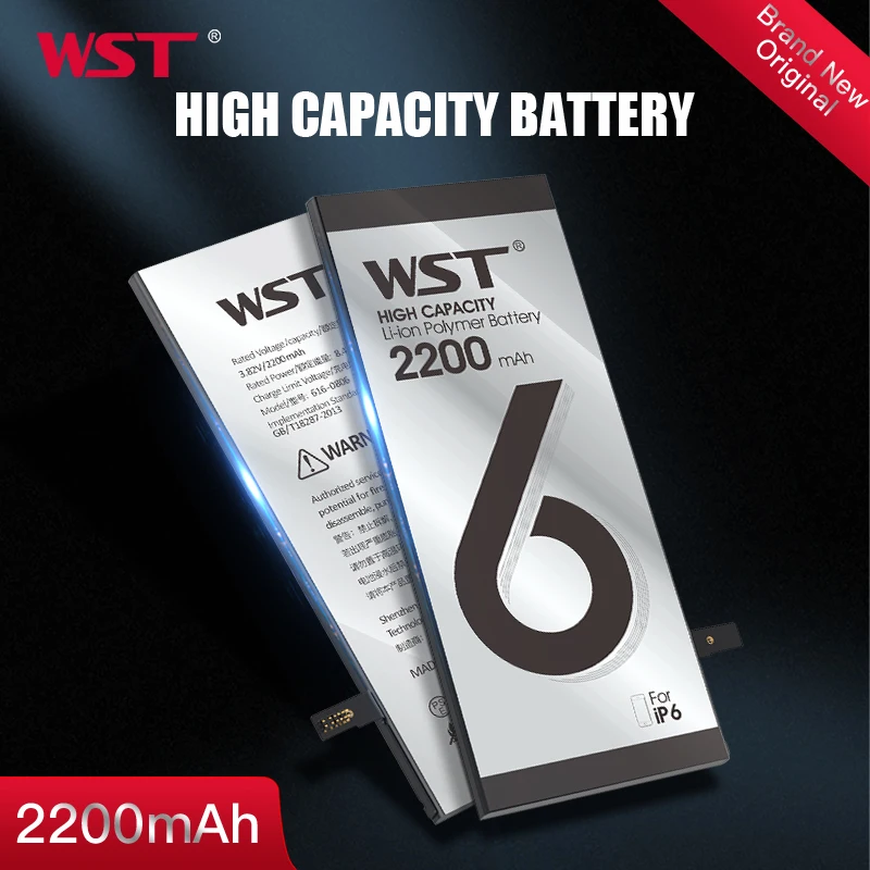 WST Battery for iPhone 6 6G 2200mAh Replacement Battery with Higher Capacity than Original iPhone 6 Battery