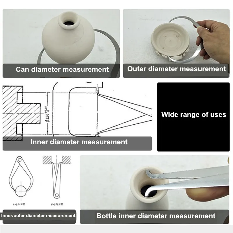 Ceramic art distance measuring caliper steel inner and outer diameter measurement positioning caliper distance measuring tool