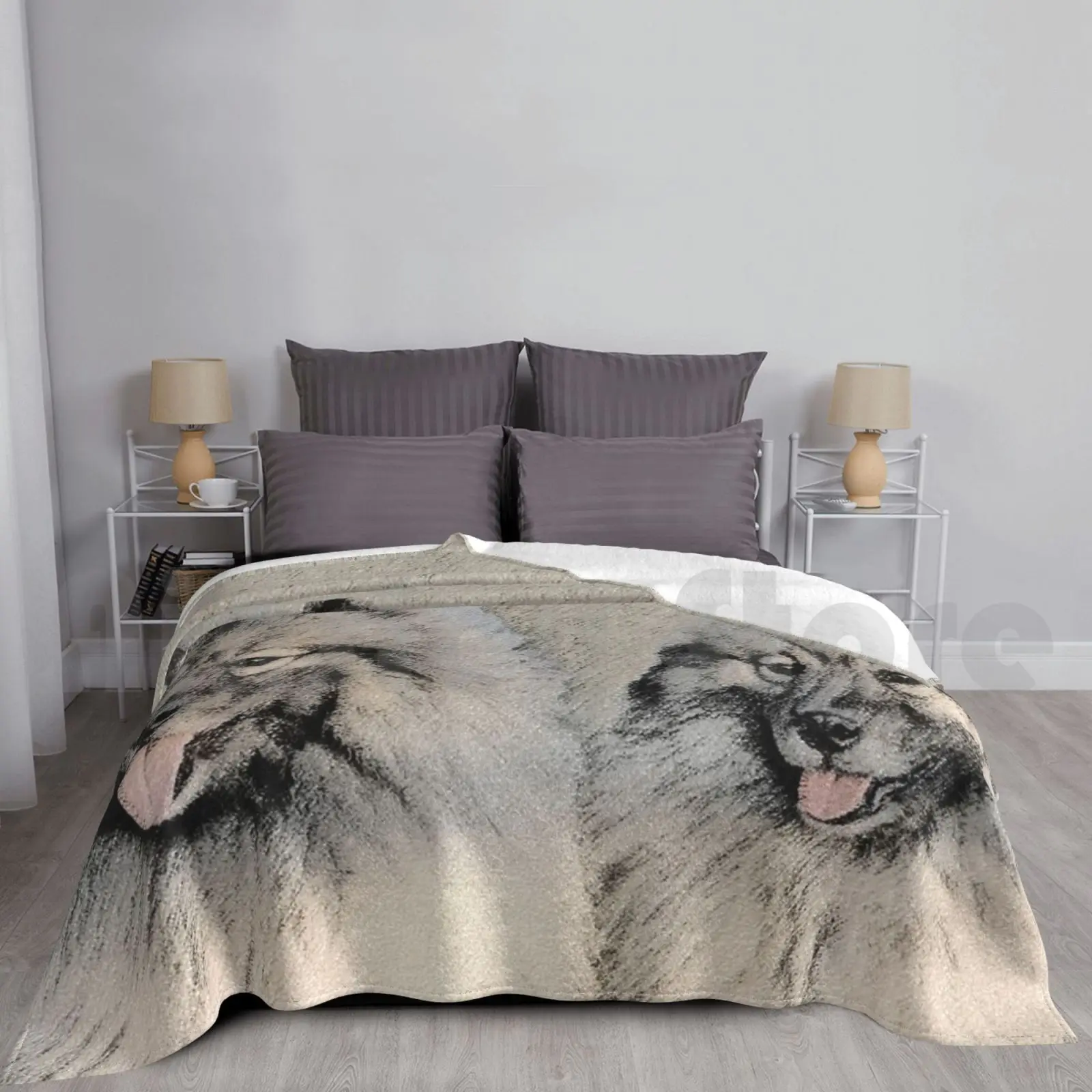 Keeshond Brothers Blanket Fashion Custom Keeshond Keeshonden Wolfspitz Dutch Barge Smiling Dutchman Chien