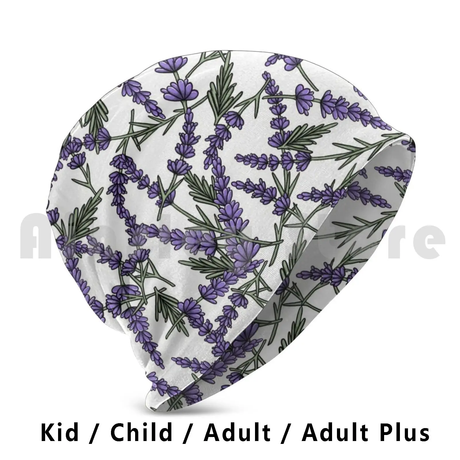 Lavender Fields Beanies Pullover Cap Comfortable Lavender Purple Mauve Lilac Pastel Sage Green Soft Herb Essential