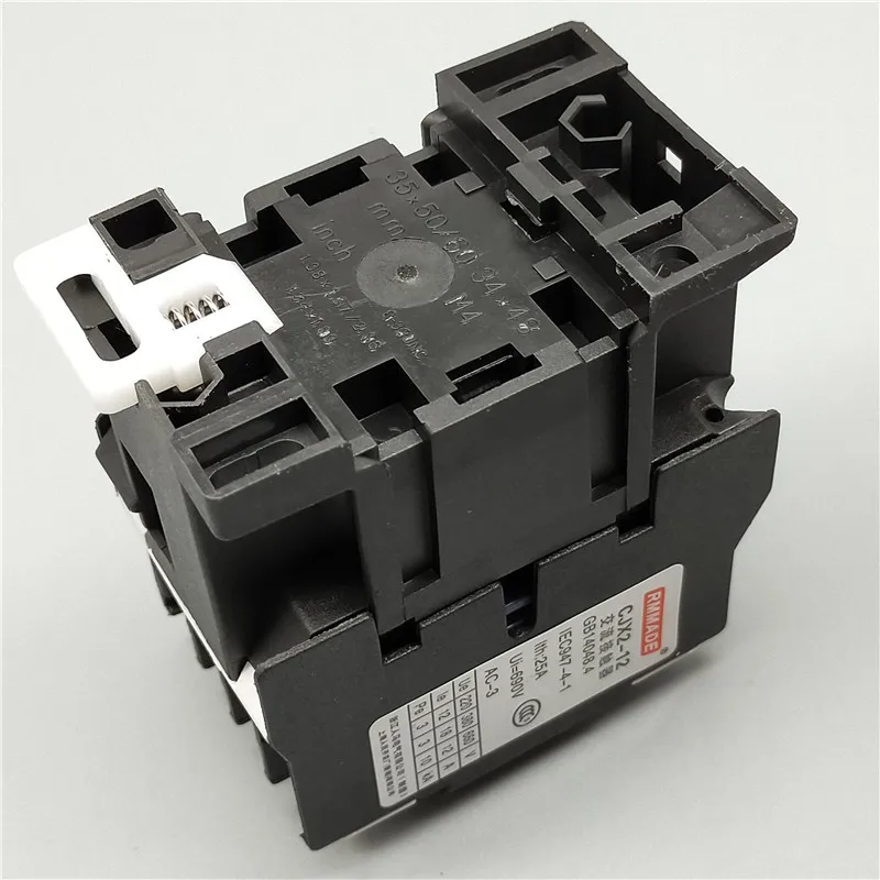 3 Phase Motor Magnetic Contactor Relay 12A 3P 3 Pole 1NO AC 24V 110V 220 Volts 380V Coil CJX2-1210 35mm Din Rail Mounting