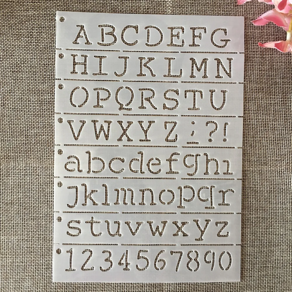 A5 21cm Alphabet Letters Layering Stencils Painting Scrapbook Coloring Embossing Album Decorative Template