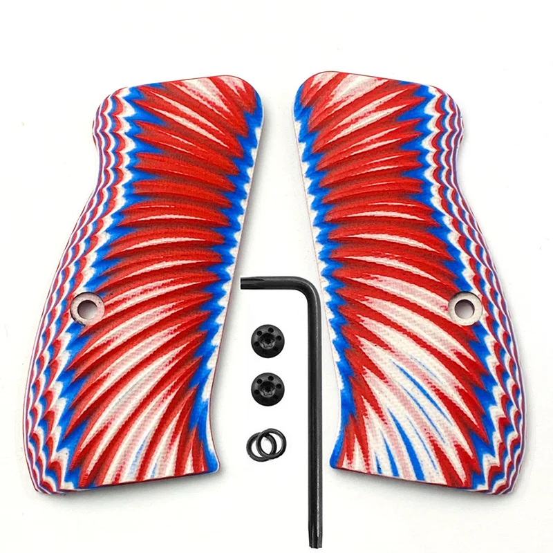 Imagem -02 - Punhos Personalizados para Apertos de Arma Textura Sunburst Parafusos Incluídos G10 Cz75 Compacto cz P01p100c100t100pcrcz 75 d Apertos Par