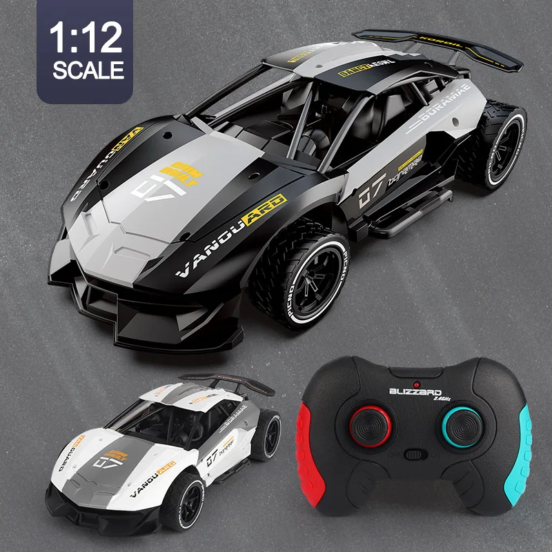 RC Car 2WD 1:12 Scale Alloy 2.4G Radio Remote Control Car High Speed Race Car Off Road RC Drift Car Vehicle Toys for Kids boys