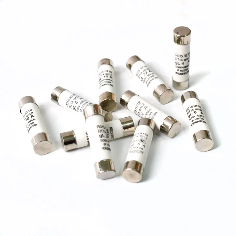 10PCS RO15เซรามิคฟิวส์หลอด RT14 RT18 10X38mm 500V/ 0.5A/1A/2A/3A/4A/5A/6A/8A/10A12A16A20A25A32A