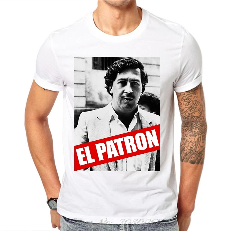 Pablo Escobar Print T-shirt Men Brand Narcos Funny Man Tshirt White Short Sleeve Summer Top Tees Hipster Harajuku