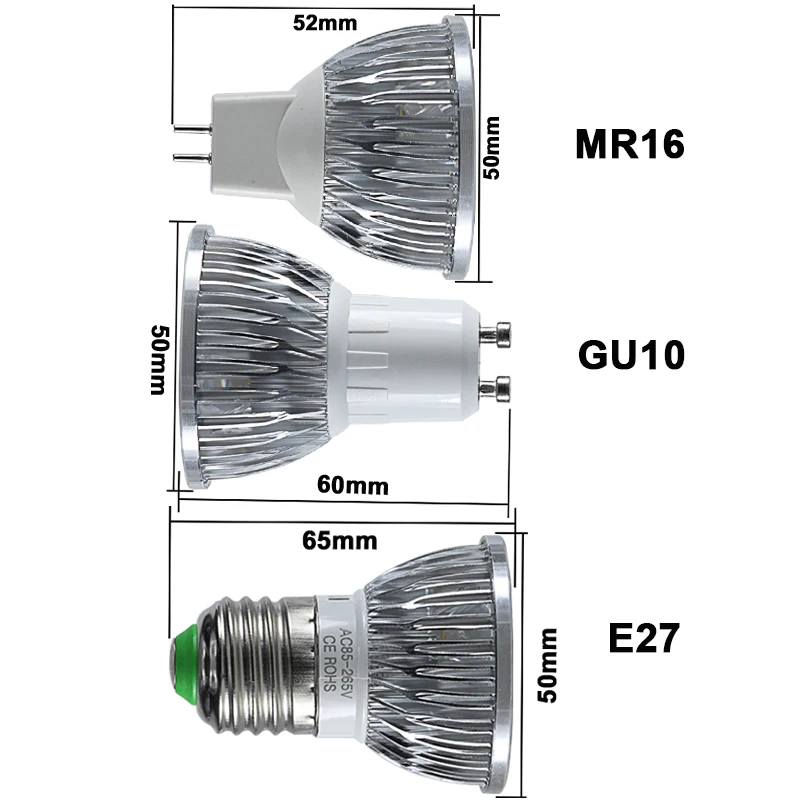 Bombills 24v 12v Spot Light 3W MR16 E27 GU10 Led Bulb 110v 220v 12 24 V Volt Spotlights Ceiling Downlight Energy Saving Lamp