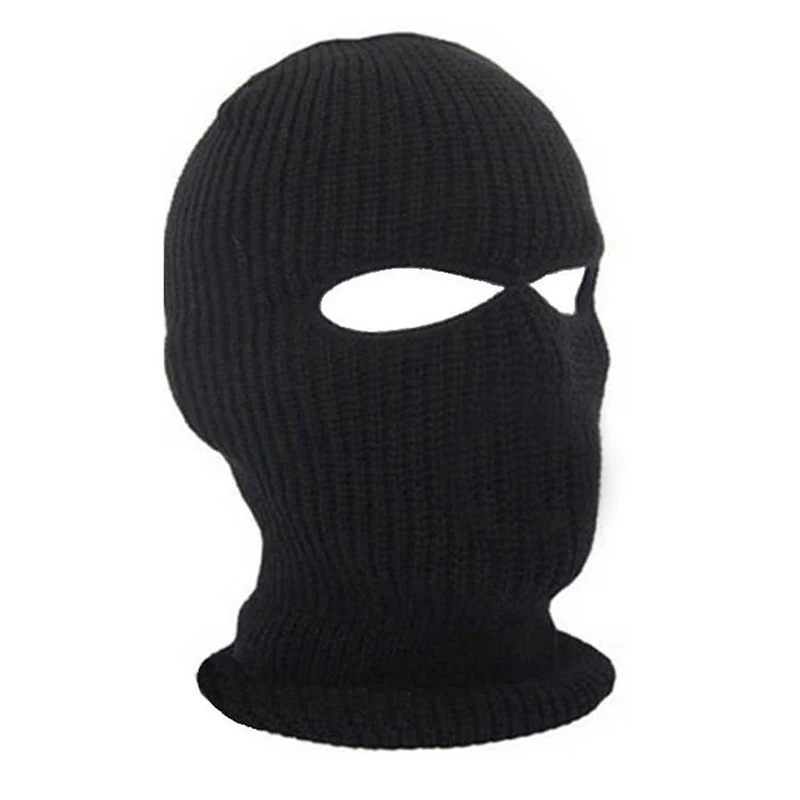 Hot Selling Full Face Mask Knit Cap 2 Holes Ski Mask Hat Shield Bean Hat Winter Warm Hat Skiing Bibs