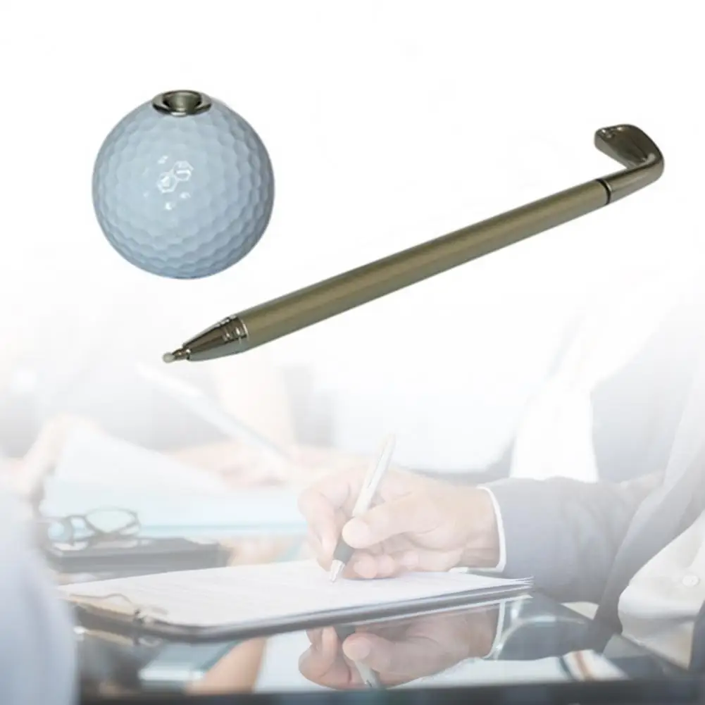 Anti-dust Desktop Decor Ballpoint Pen with Golf Ball Pen Holder for Household